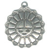 3/4" Silvertone Stamped Metal Sunface Charm