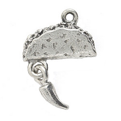 1" Silvertone Pewter Taco Charm