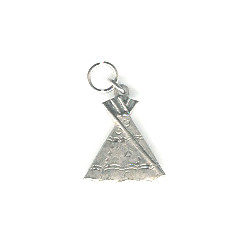 15x17mm Antiqued Silvertone Cast Pewter Tepee Charm