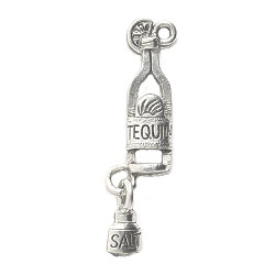 1-3/8" Silvertone Cast Pewter Tequila Bottle Charm