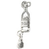 1-3/8" Silvertone Cast Pewter Tequila Bottle Charm