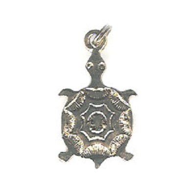 3/4" x 1-1/4" Goldtone Lead-Free Stamped Pewter Southwest-Style TURTLE CHARM