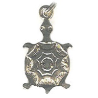 3/4" x 1-1/4" Goldtone Lead-Free Stamped Pewter Southwest-Style TURTLE CHARM