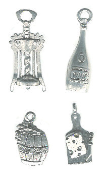 *VINO 1* Silvertone Cast Pewter Charm Assortment