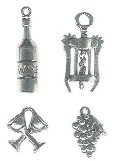 *VINO 2* Silvertone Cast Pewter Charm Assortment