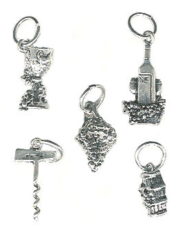 *VINO 4* Silvertone Cast Pewter Charm Assortment