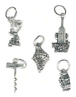 *VINO 4* Silvertone Cast Pewter Charm Assortment