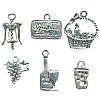 *VINO 5* Silvertone Cast Pewter CHARM Assortment