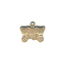 1/2" Stamped Brass Chuck Wagon Charm