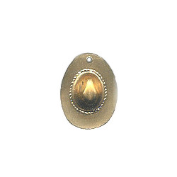 1/2" x 3/4" Brass 3-D Western Hat Charm