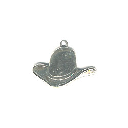 5/8" x 7/8" Silvertone Pewter Western Hat Charm