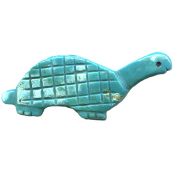 15x40mm Blue Chalk Turquoise TURTLE Animal Fetish Pendant/Focal Bead