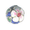 10mm Dark Blue w/ Pink Floral Cloisonne ROUND Beads