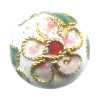 10mm White w/ Pink Floral Cloisonne ROUND Beads