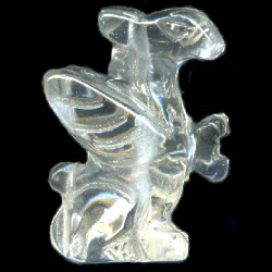 20mm Crystal Rock Quartz 3-D GRIFFIN Bead