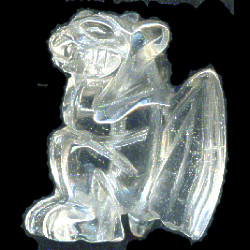 20mm Crystal Rock Quartz 3-D GARGOYLE Bead