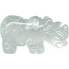 12x20mm Crystal Rock Quartz RHINOCEROS Animal Fetish Bead