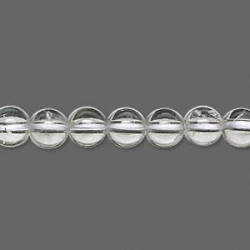 8mm Crystal Rock Quartz ROUND Beads