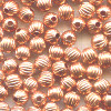 3mm Copper FLUTED ROUND Beads