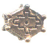 6x7mm Antiqued Copper Finish Pewter *Aztec Design* BICONE / MARQUISE Beads