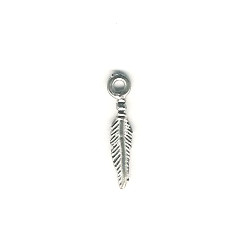 4x20mm (3/4") Silvertone Cast Pewter Mini Feather Charms