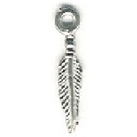 4x20mm (3/4") Silvertone Cast Pewter Mini Feather Charms