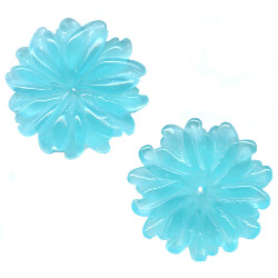 6x25mm Aqua Blue Chalcedony Quartz FLOWER Beads