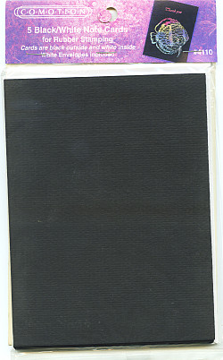 COMOTION® 4-5/8" x 6-1/4" Blank Folding NOTECARDS & ENVELOPES - #4110  Black