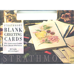STRATHMORE® #105-12:  5" x 6-7/8" Blank Folding CARDS & ENVELOPES - Palm Beach White (Ivory)