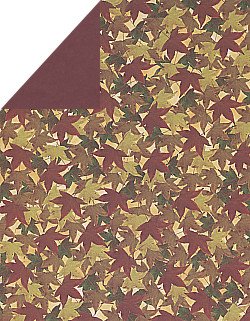 8½ x 11 *Maroon/Autumn Leaves* Double-Sided CARD STOCK Paper