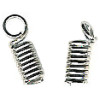 5x8mm Nickel Plated Brass Coiled CORD TIPS with Loop