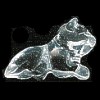 10x22mm Crystal Rock Quartz 3-D CAT Animal Fetish Bead