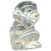 12x20mm Crystal Quartz 3-D MONKEY Animal Fetish Bead