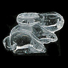 14x24mm 3-D Crystal Quartz RABBIT Animal Fetish Bead