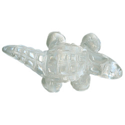 15x30mm Crystal Rock Quartz ALLIGATOR Animal Fetish Bead