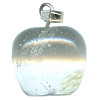 14mm Crystal Rock Quartz APPLE Charm / Pendant - with Bail