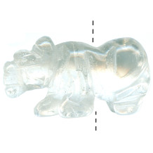 11x22mm Crystal Rock Quartz COUGAR/MOUNTAIN LION Animal Fetish Bead