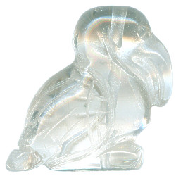 15x20mm Crystal Rock Quartz PELICAN Animal Fetish Bead