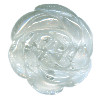 22mm Crystal Rock Quartz Carved ROSE Bead