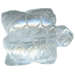 21x28mm Crystal Rock Quartz TURTLE Animal Fetish Bead