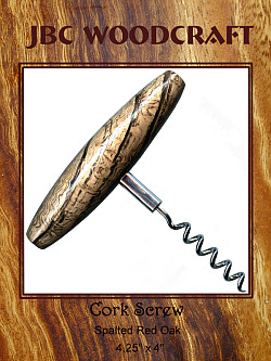 Spalted Red Oak Chrome Cork Screw ~ JBC Woodcraft®