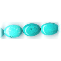 12x17mm Blue Chalk Turquoise FLAT OVAL Beads