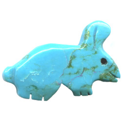 15x25mm Blue Chalk Turquoise RABBIT Animal Fetish Bead