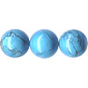 10mm Blue Matrix Chalk Turquoise ROUND Beads