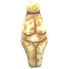 10x15mm Ivory w/Brown Wash Pressed Glass Willendorf Venus GODDESS Beads