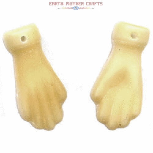 10x22mm Opaque Light Biege Matte Czech Pressed Glass DOLL HAND Beads