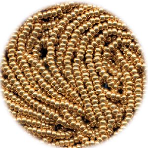 Czech PRECIOSA ORNELA 11/o SEED Beads - Dark  Metallic Gold