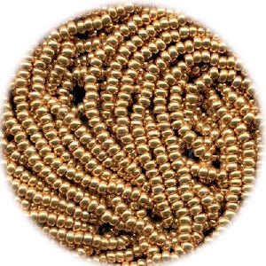 Czech PRECIOSA ORNELA 11/o SEED Beads - Dark Metallic Gold