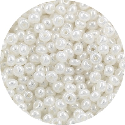 Czech JABLONEX™ 11/o SEED BEADS - Pearl White Ceylon  (57102)