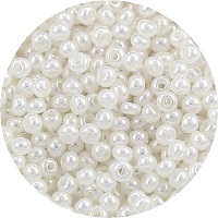 Czech Jablonex 11/o SEED BEADS - Pearl White Ceylon